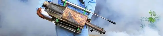 Fumigation technician using a fogger for deep pest treatment in Tampa, FL